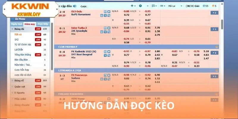 Đọc kèo cá cược bóng đá KKWIN đơn giản 