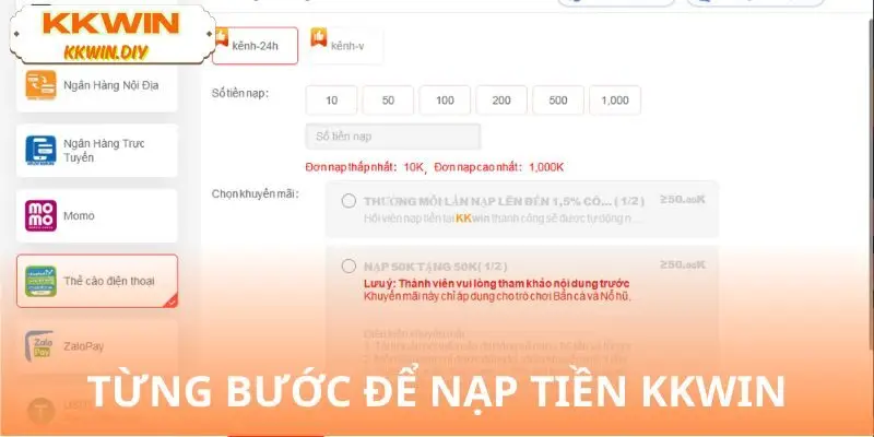 Hướng dẫn các bước nạp tiền cơ bản nhất